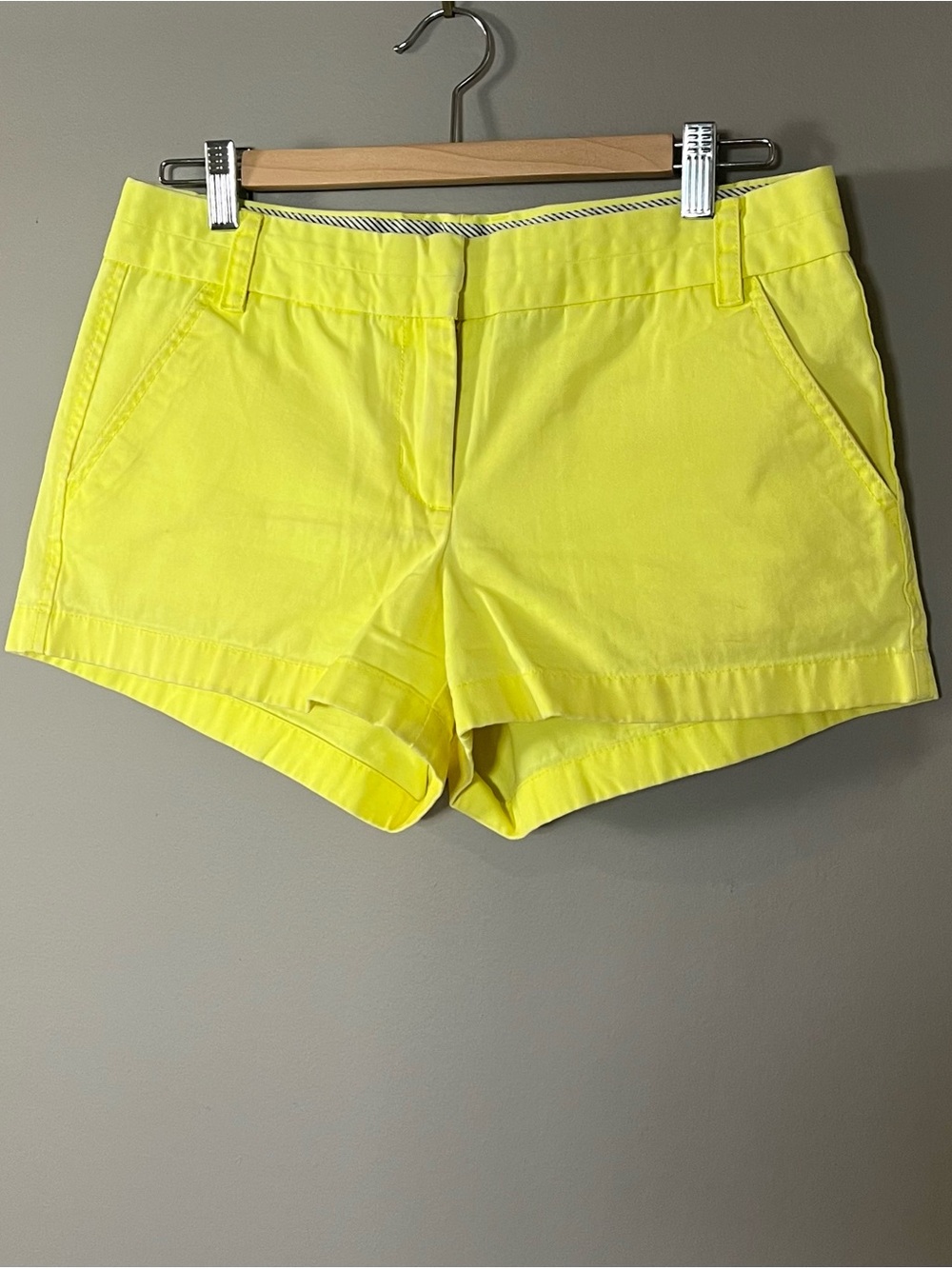 J. Crew Neon Yellow Chino Cotton Shorts